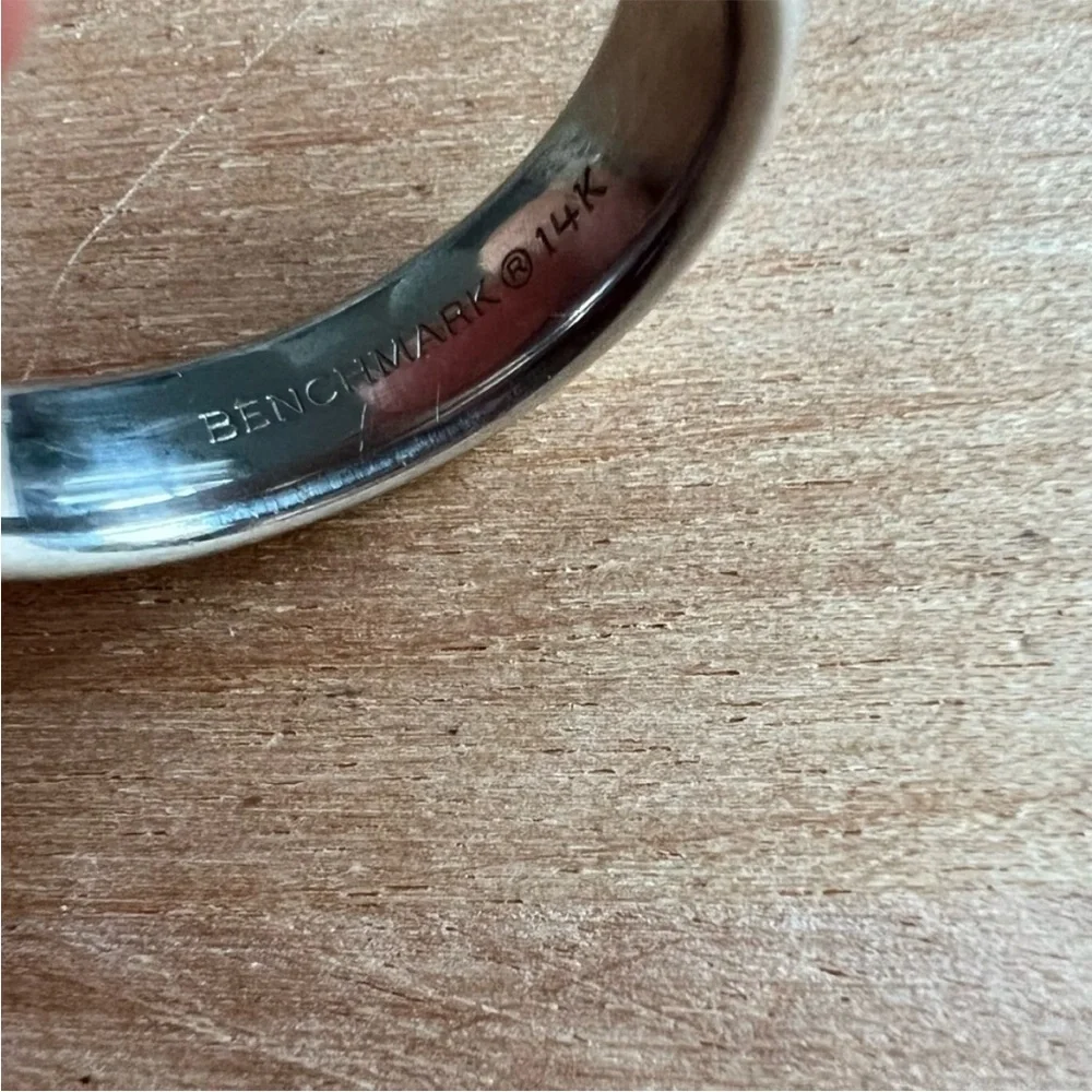 14k white gold mens wedding band ring